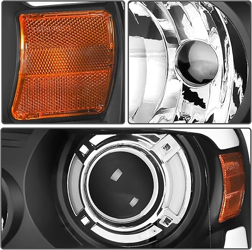 Miniatura 6 de SCITOO Faros delanteros para Ford para F-150 2004-2008, carcasa negra, reflector, lente transparente, lado del conductor y del pasajero