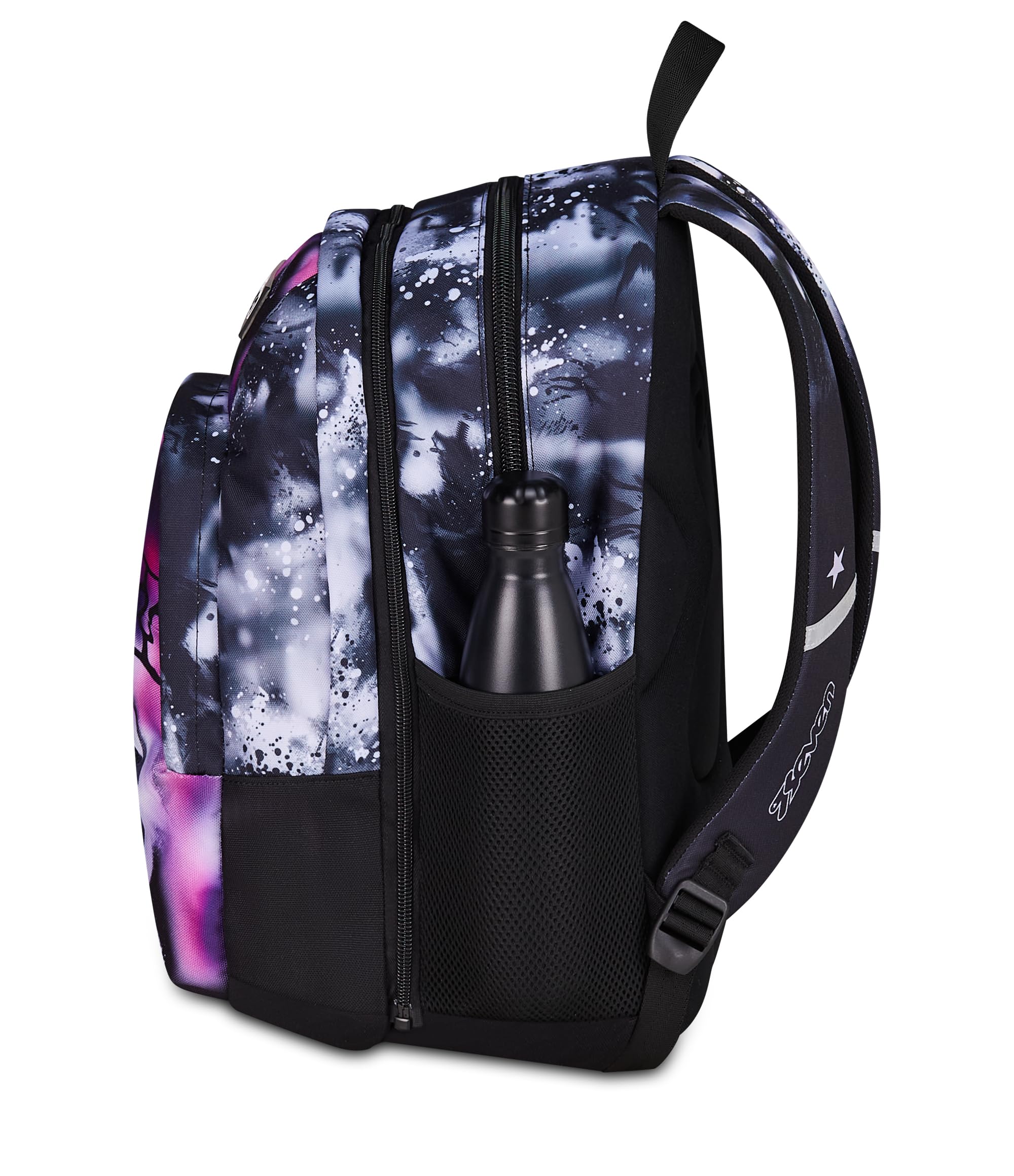 Seven Zaino Scuola Dual Detach BUZZY NOTE GIRL, Nero, 32 L, Doppio Scomparto, Multifunzione, Zaino Staccabile, Tasca con organizer, Scomparto porta pc, Scuola media e superiore, Bambina, Ragazza