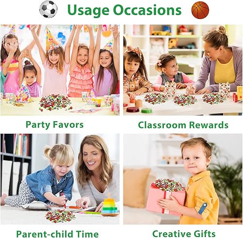 Miniatura 5 de 300 piezas de borradores con patrón de bola para niños, surtido de borradores novedosos a granel para recuerdos de fiesta, hogar, escuela, trabajo,