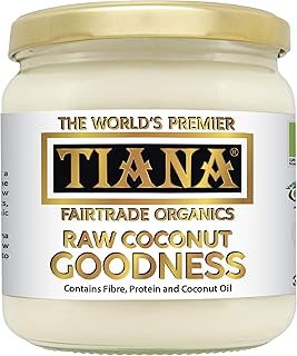Raw Coconut Goodness 350ml – 100% Organic Unsweetened Coconut Flesh – Cold-Pressed Below 40°C – Dairy-Free, Vegan & Gluten-Free – TIANA