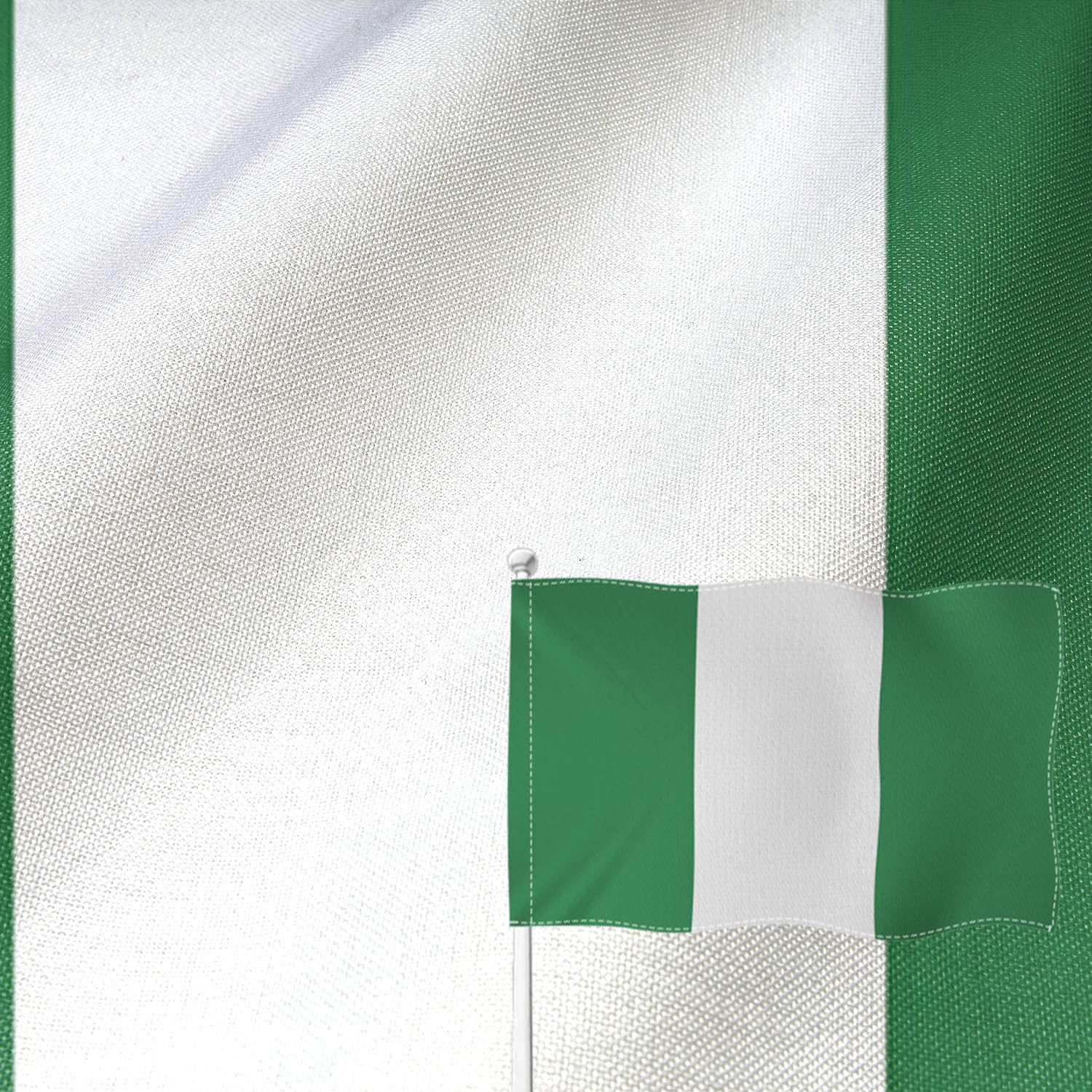 Drapeau du Nigéria 1,2x1,8 m haut de gamme à coutures renforcées - 8