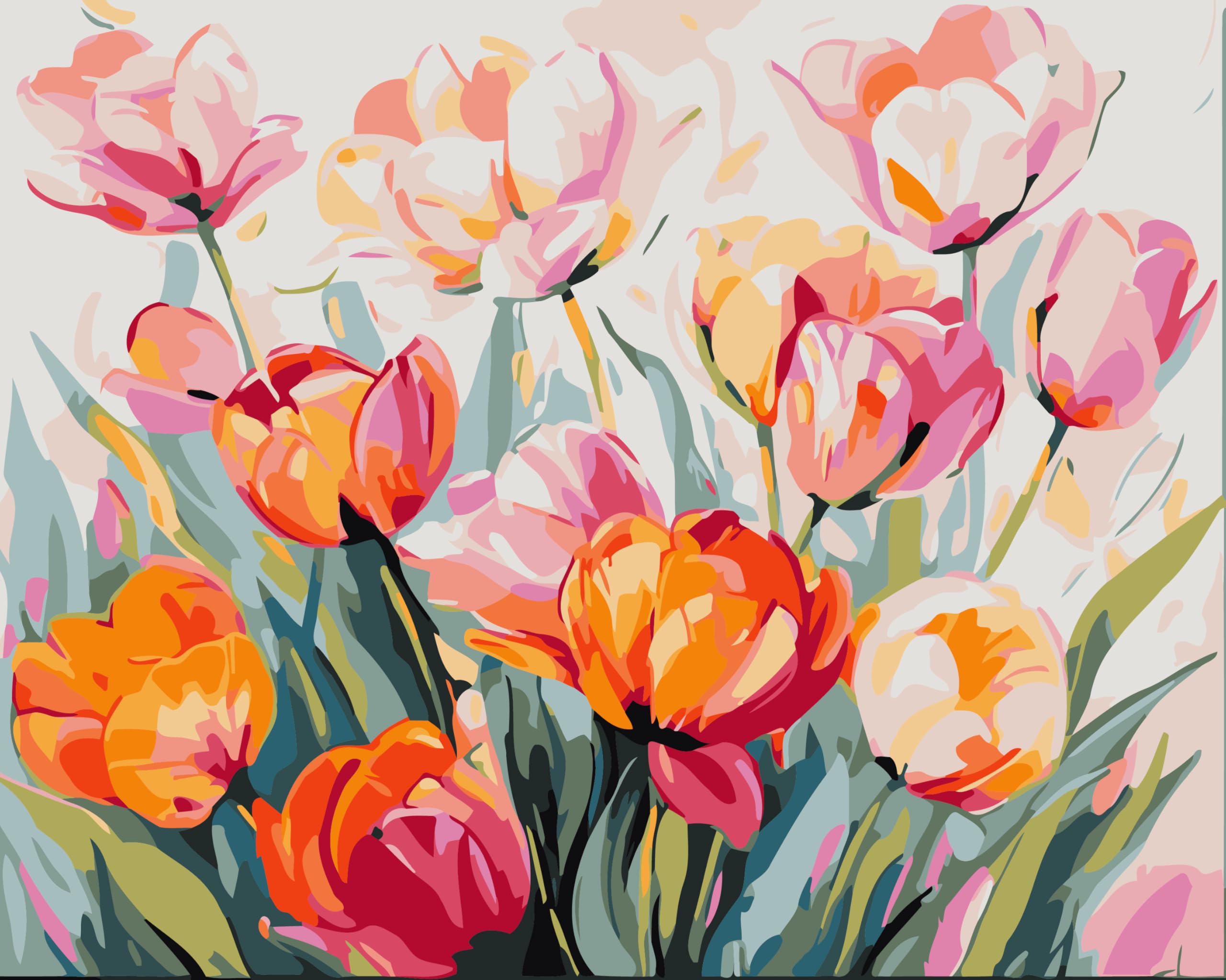CaptainCrafts Paint by Numbers for Adults Beginner 16x20 Inch DIY Craft Art Paintings Home Wall Decor (with Frame, Romantic Poppy Flower) โ image 1