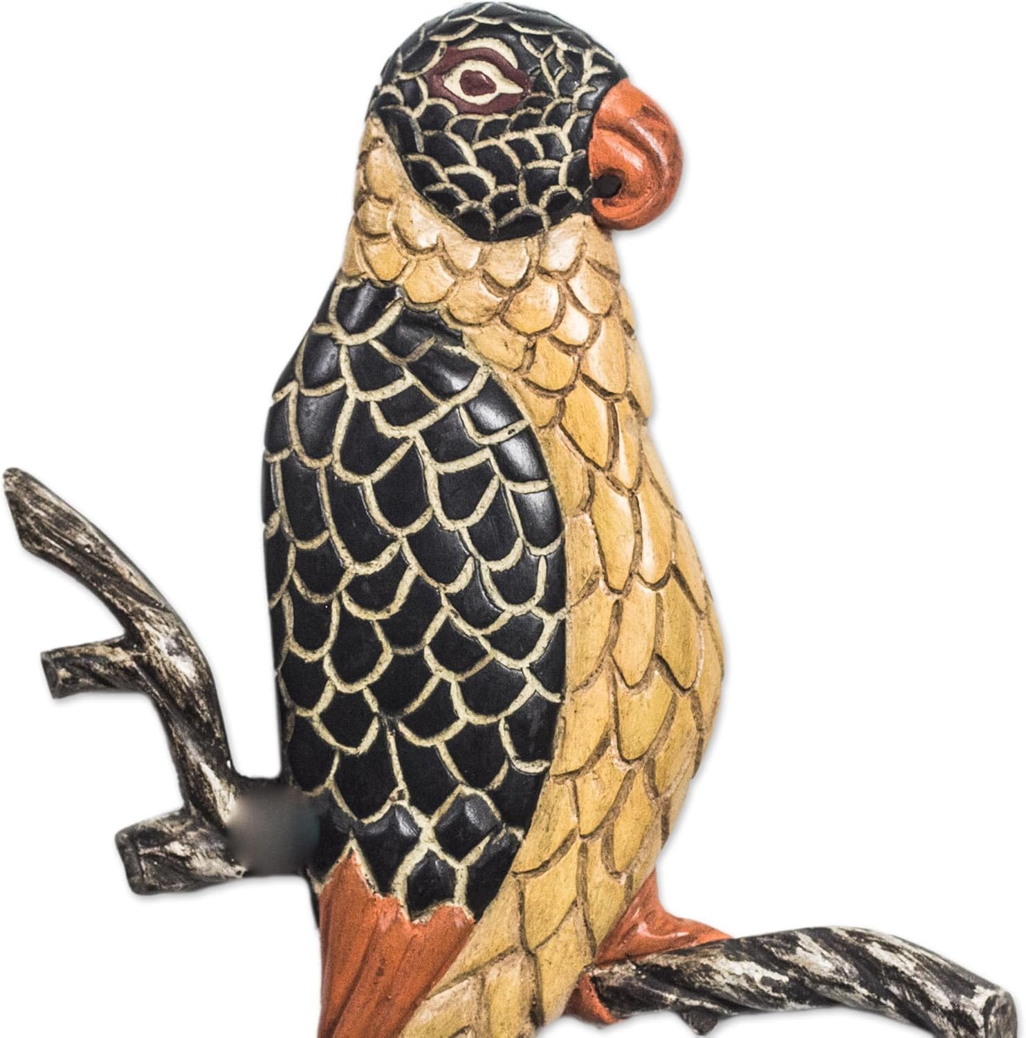 NOVICA Handmade Wood Wall Sculpture Sese Bird from Ghana Multicolor Decor Art Animal Themed [15.75in H x 11.5in W x 1.2in D] 'Vibrant Plumage'