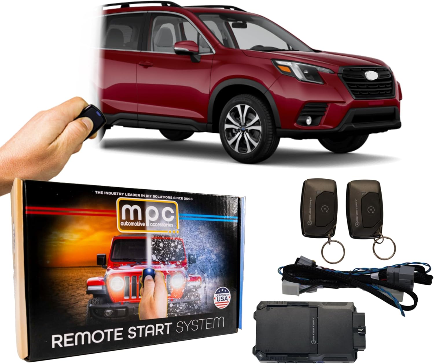 MPC Remote Start Kit Compatible with Subaru Forester 2019-2024 || 2-Way 4-Button Remotes Long Range || Plug and Play || No Wire Splicing || USA Tech Support