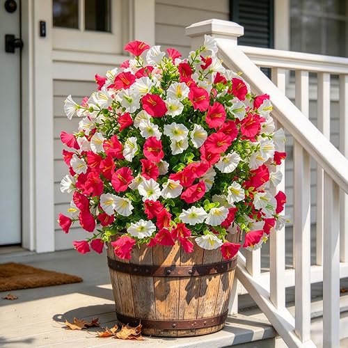 1Set 22" Artificial Topiary Ball Flowers for Outdoors Fake Plant Yard Decor