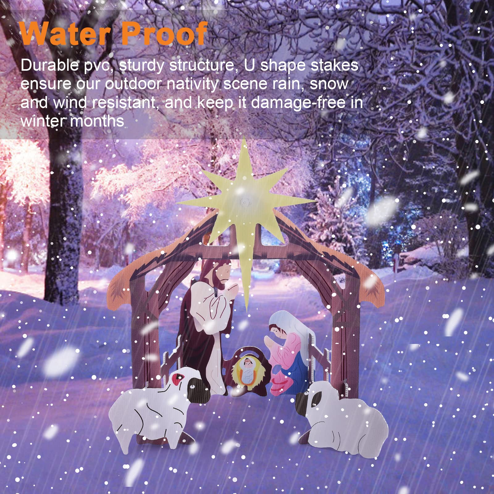 Crèche D'extérieur - PIMPIMSKY - Scène De Noël - Résistante Aux