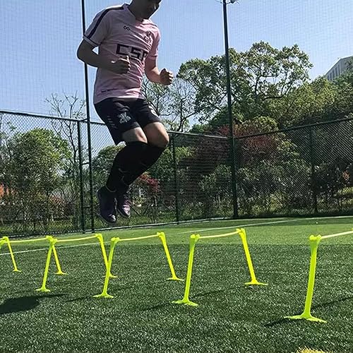 Miniatura 2 de YXXSDP Estragos de agilidad de velocidad ligera para entrenamiento, juego de obstáculos de entrenamiento de obstáculos ajustable portátil para