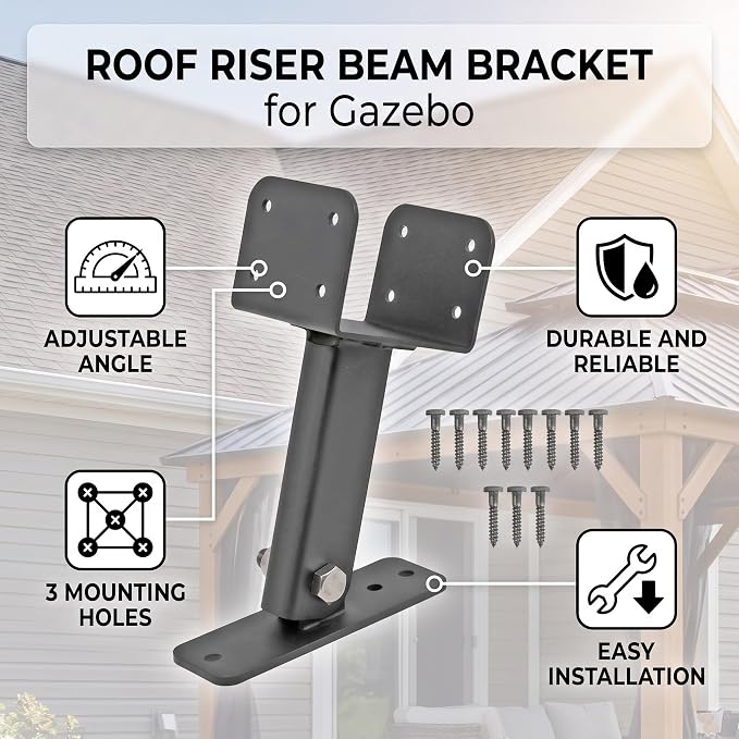 Soporte ajustable para pérgola de acero inoxidable con 3 orificios de montaje miniatura 4