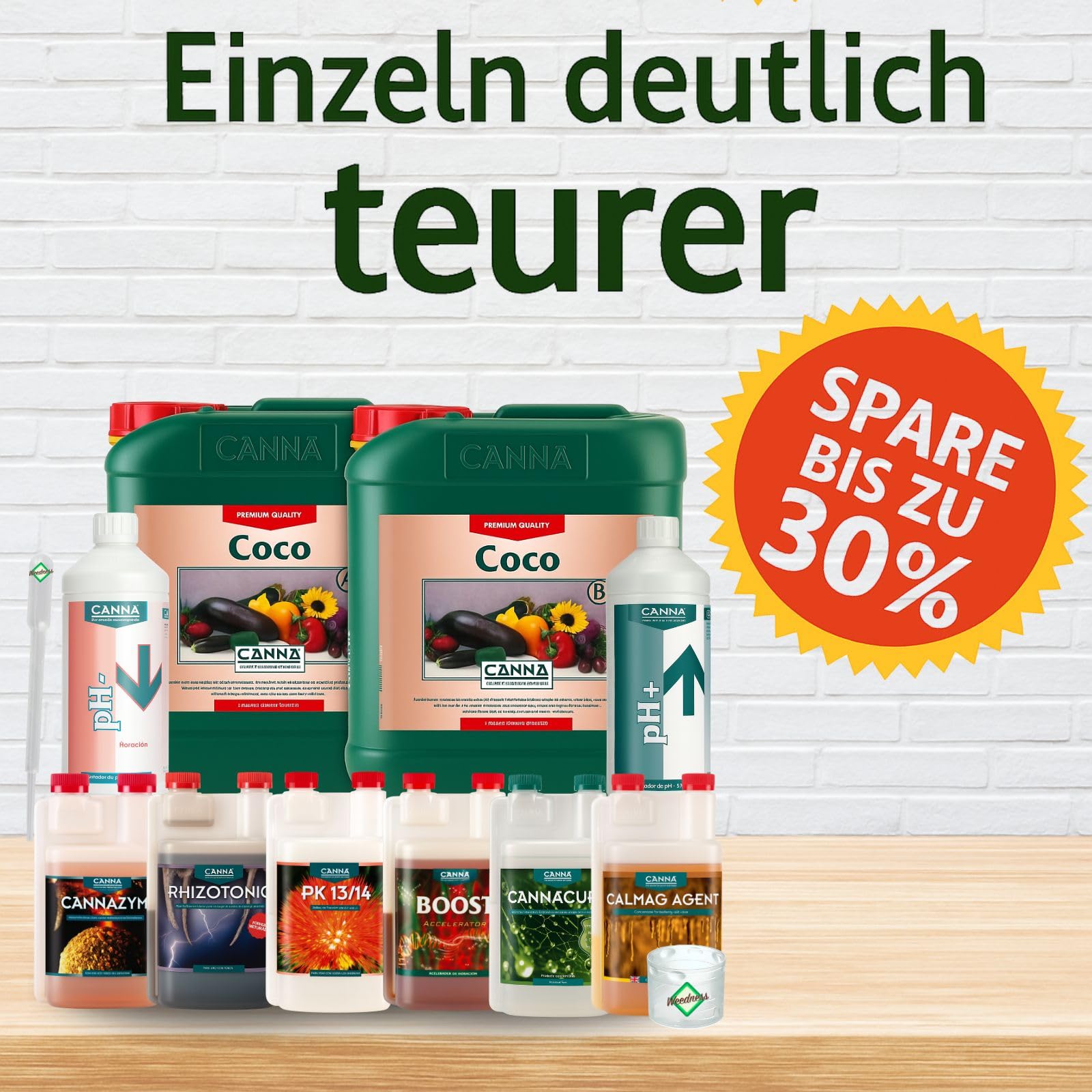 Weedness Canna Coco Dünger Set BIG – Kit de fertilizantes Coco gran volumen profesional