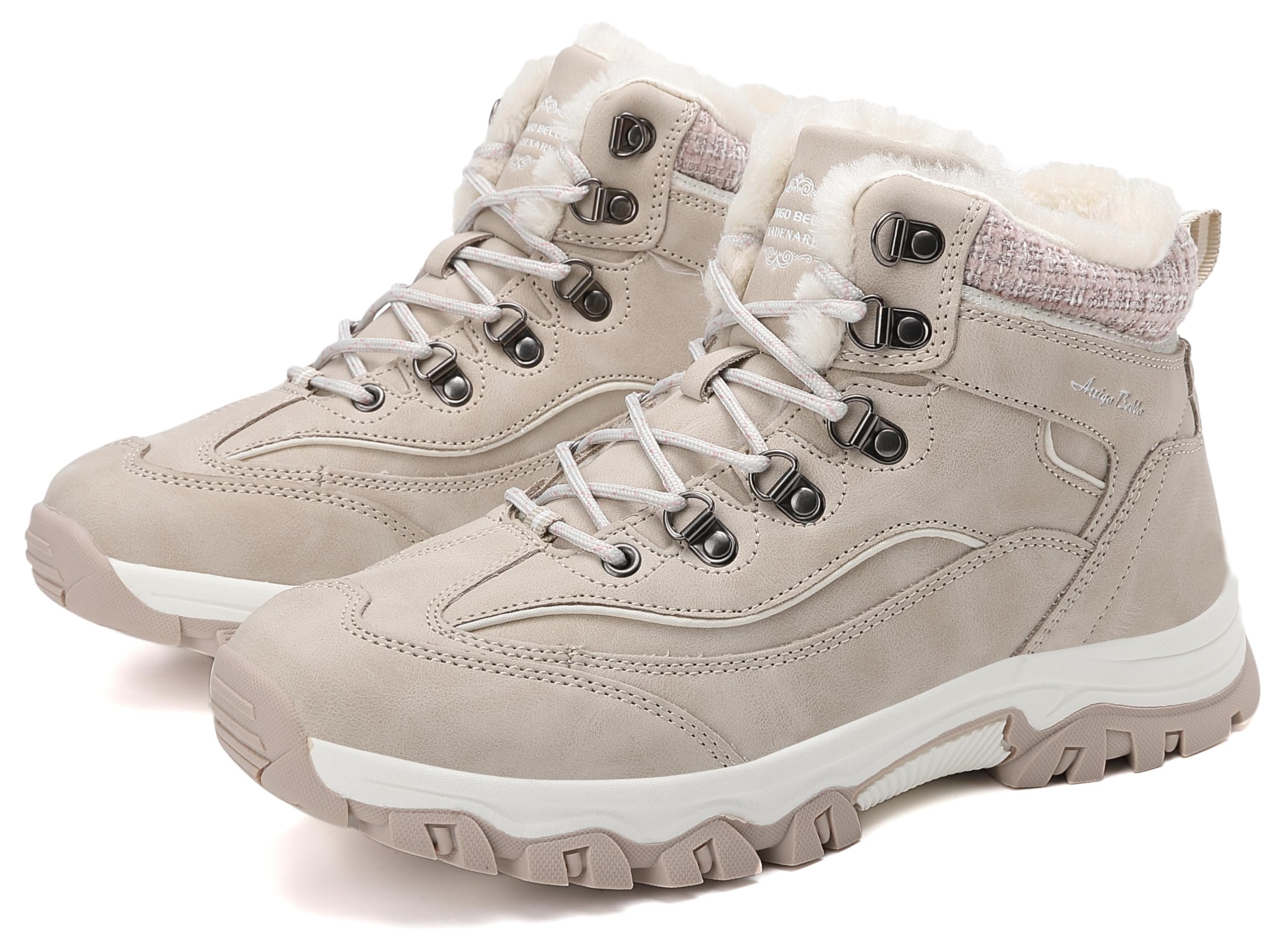 ARRIGO BELLO Donna Stivali da Neve Invernali Scarpe Allineato Pelliccia Caloroso Caviglia Piatto Stivaletti Sportive Boots Escursionismo 36-41