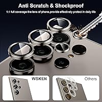 Vista 110 de WSKEN for Samsung Galaxy S24 Ultra Camera Lens Protector, Ultra Thin Scratch Resistant 9H Tempered Glass with Aluminum Metal Circle Camera Screen