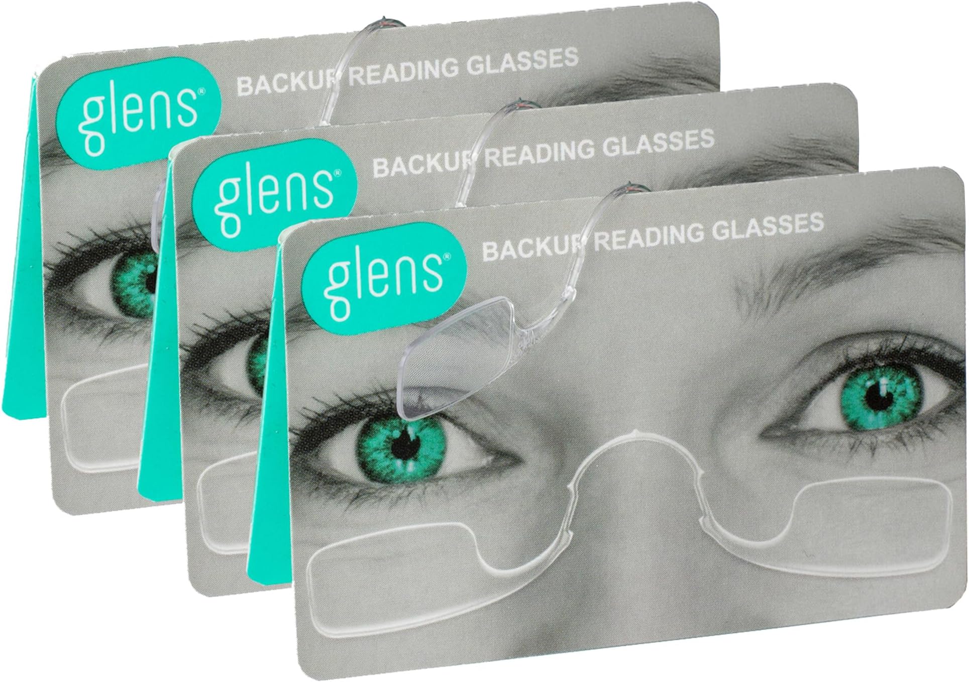 glens Unisex Armless Reading Glasses - 3 Reading Glasses - Emergency Lightweight Pocket Ultra Thin Readers