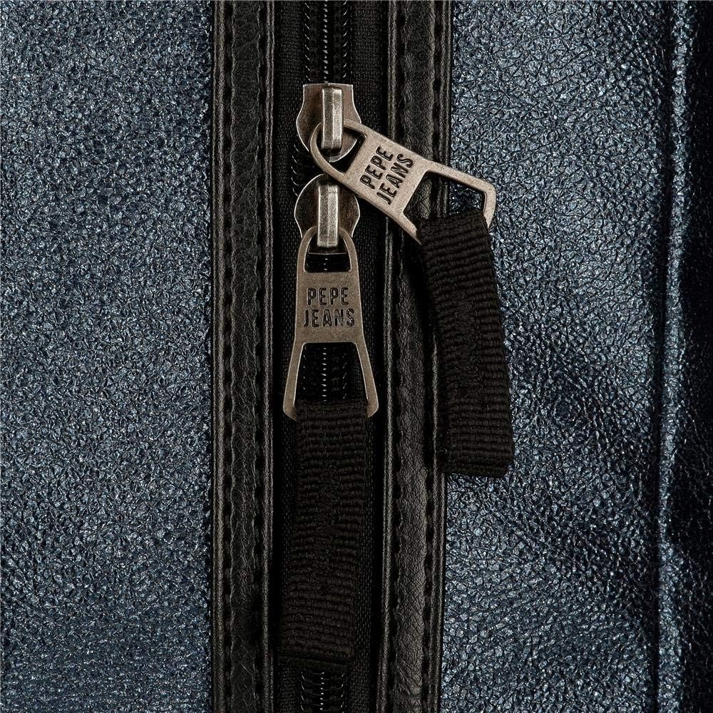 Pepe Jeans Chemistry Anpassbarer Laptop-Rucksack Blau 32x44x15 cms PU und Polyester 15,6" 21.12L