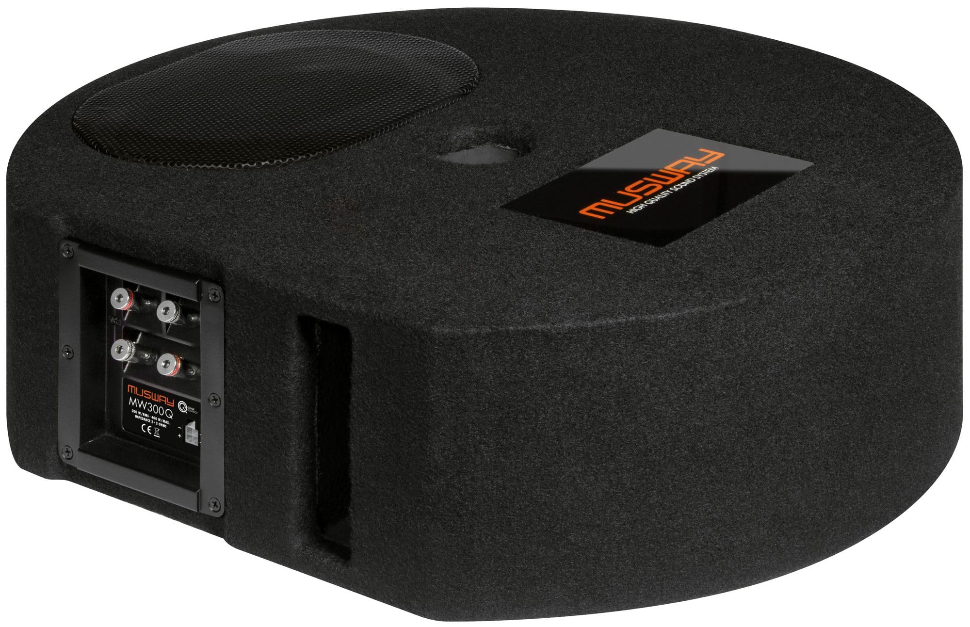 Musway MW300Q - Bassreflex Subwoofer für die Reserveradmulde mit 15 x 23 cm (6 x 9') Subwoofer