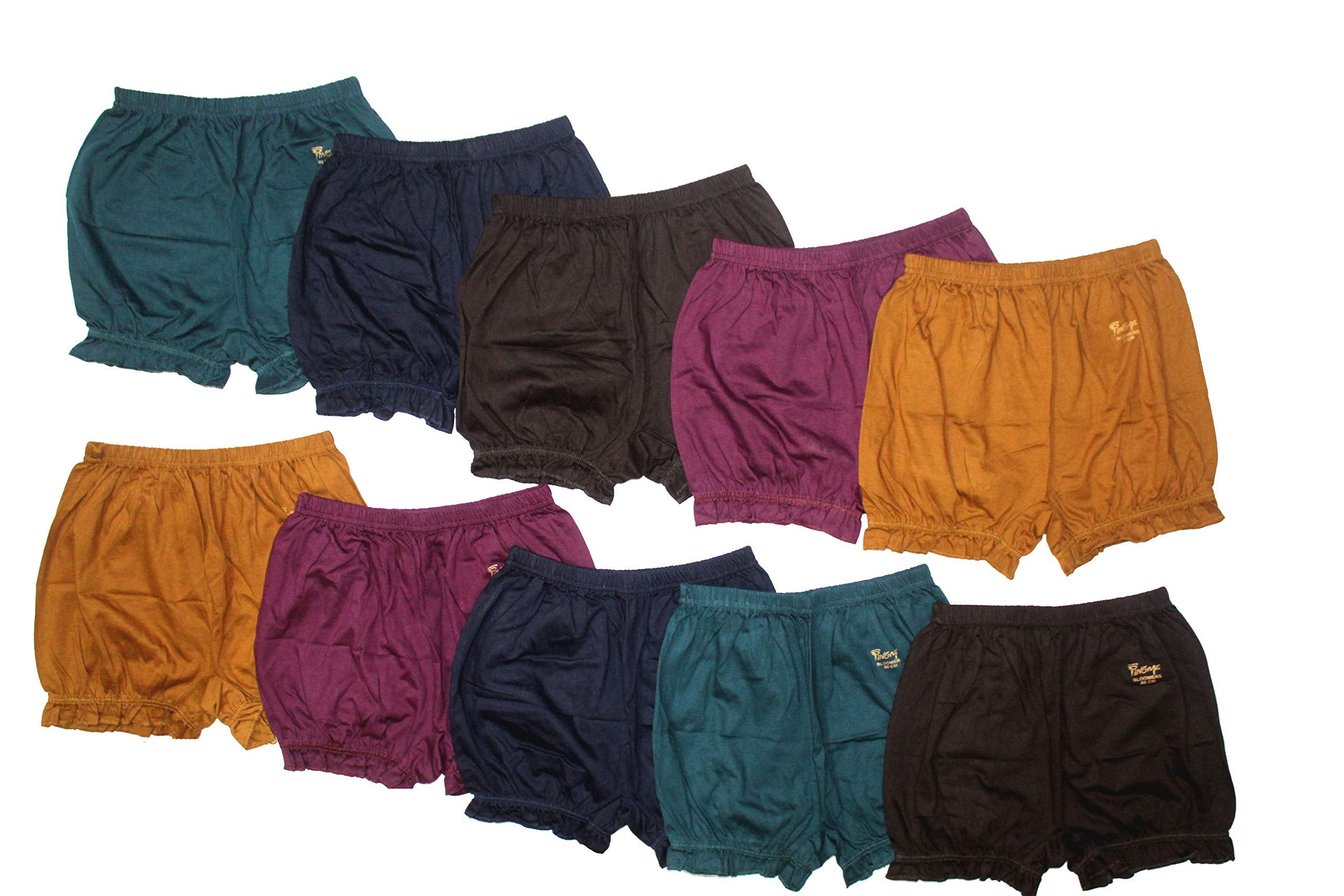 GenericLadies Plain Boyshorts Drawer for Girls | Cotton Inner Wears Bloomer Briefs Panties for Girl | Girls Underwear Combo Pack of 10