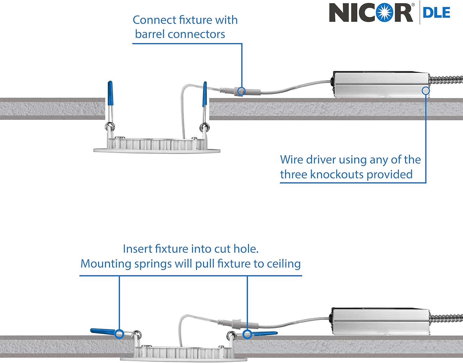 NICOR Lighting DLE621202KRDWH Recessed Lighting Kit, White, 6 Inches