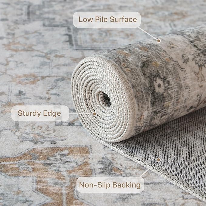 Alfombra GENIMO 5x7 Lavable Antideslizante Estilo Vintage miniatura 5