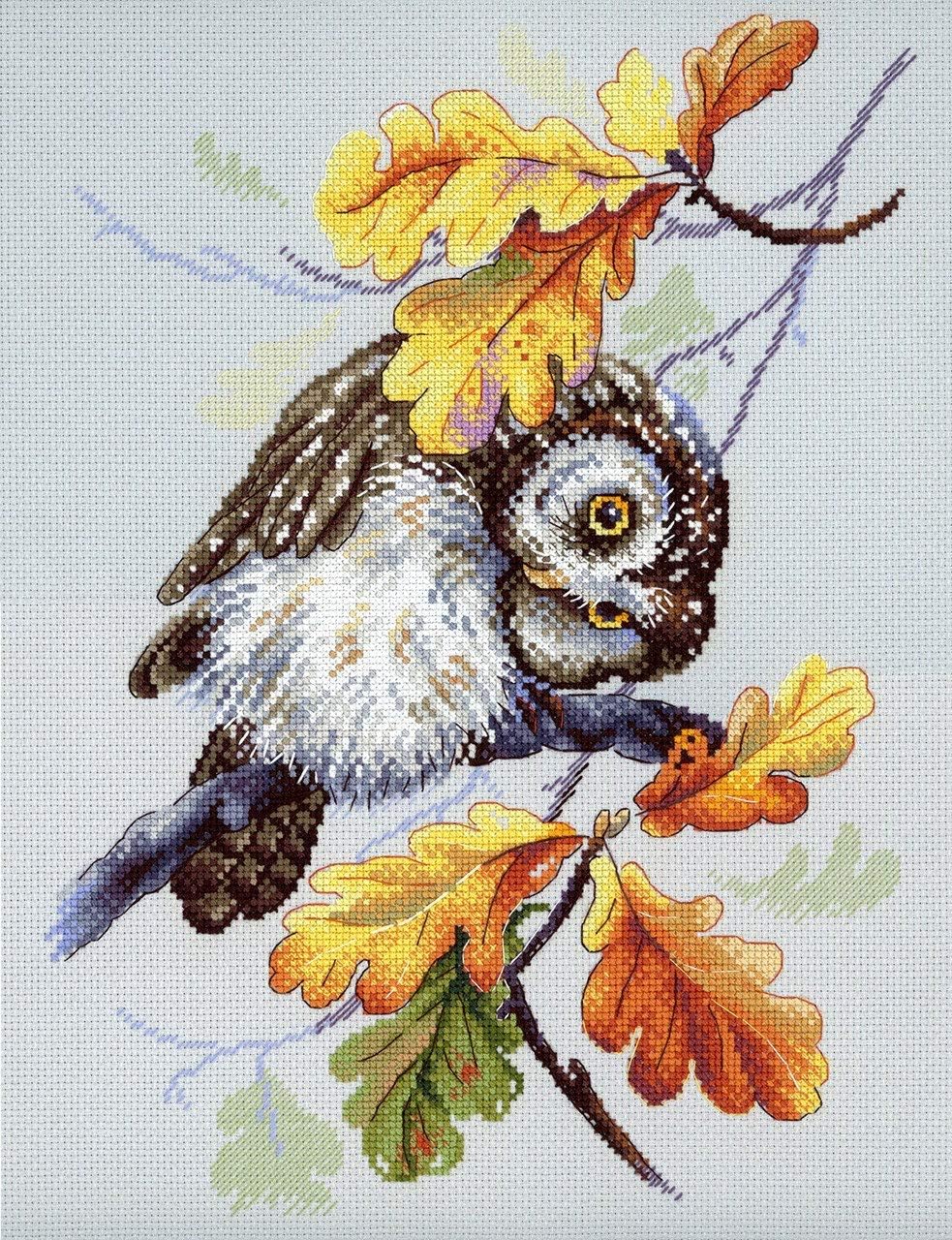 Counted Cross-Stitch kit Owl Look SNV-725 by MP Studia