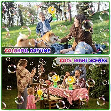 Sunflower Bubble Machine for Kids, Automatic Dancing Flower Bubble Maker