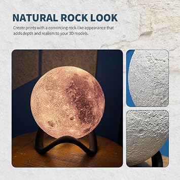 OVERTURE Marble PLA Filament 1.75mm, Realistic Rock Visualization, Stone PLA 3D Printer Filament 1kg Spool (2.2lbs), Accuracy +/- 0.02 mm, Fit Most FDM Printer (Rock White)