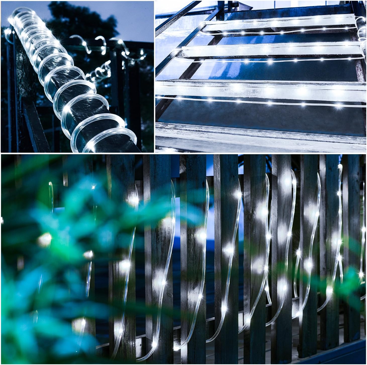 Oak Leaf Outdoor Solar String Lights, 41 Feet Solar Rope Lights 100LED Outdoor Lighting Rope, Waterproof Copper Wire Tube Lights with Solar Panel for Outdoor Indoor Home Garden Patio Parties