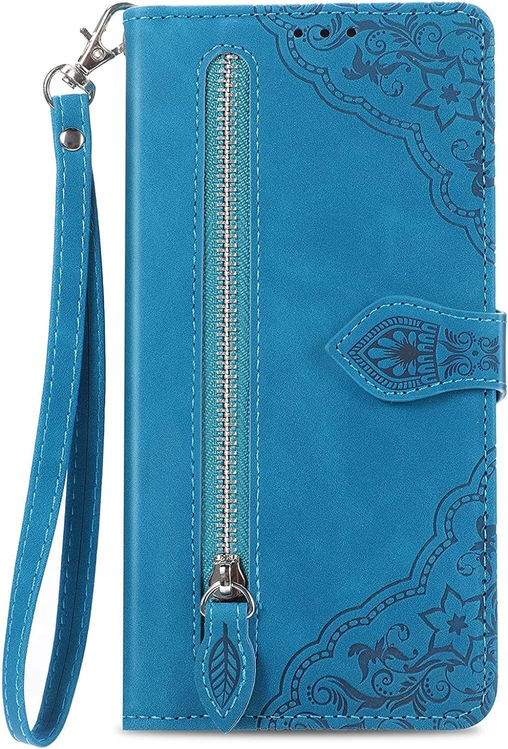 Case for iPhone 14/14 Plus/14 Pro/14 Pro Max, Premium PU Leather Ultra Slim Flip Wallet, with Card Slots Holder Magnetic Protective Mobile Phone Case (Color : Blue, Size : 14 Plus 6.7")