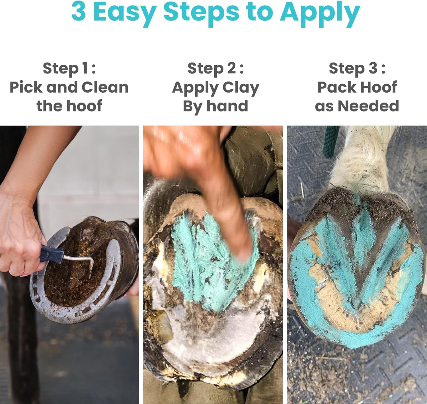 *New Heat Resistant Formula* Horse Hoof Thrush Treatment Clay and White Line Equine Care: Effective on Horses, Cows, Goats, Sheep, Pigs and All Hooved Animals-7lb Bucket