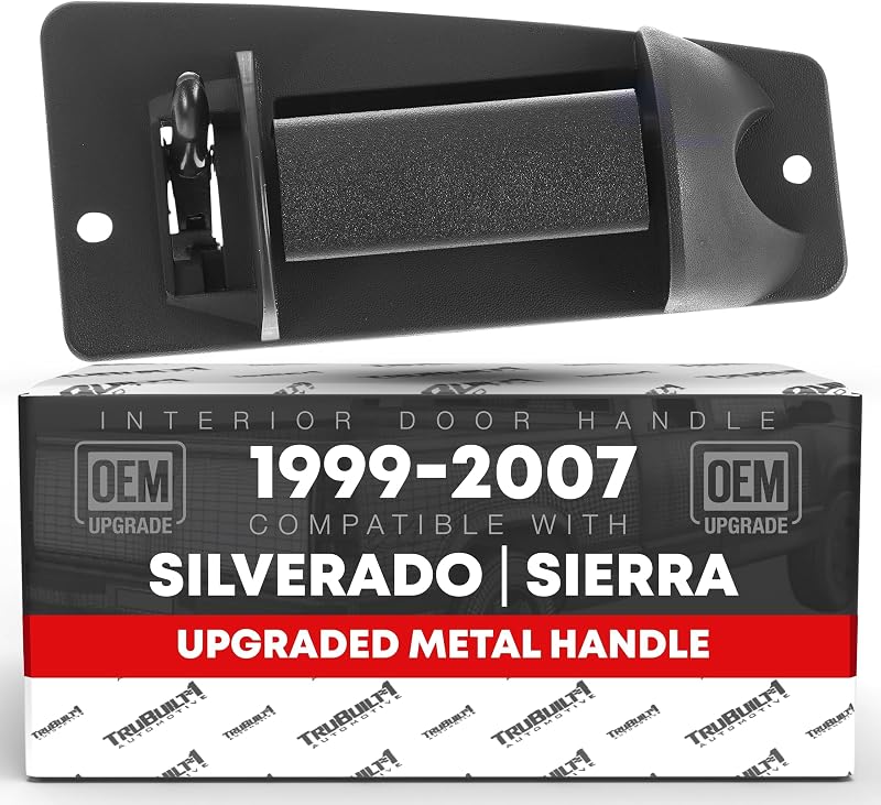 Maçaneta da porta traseira direita T1A em metal para cabine estendida Chevrolet Silverado e GMC Sierra – 1 unidade