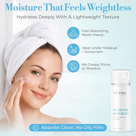 Skincare Age Defying Moisturizer with Ceramide Moisture Retention Hydrating Face Moisturizer for Dry, Sensitive, Aging Skin Barrier Support and Lightweight Daily Cream for Women and Men