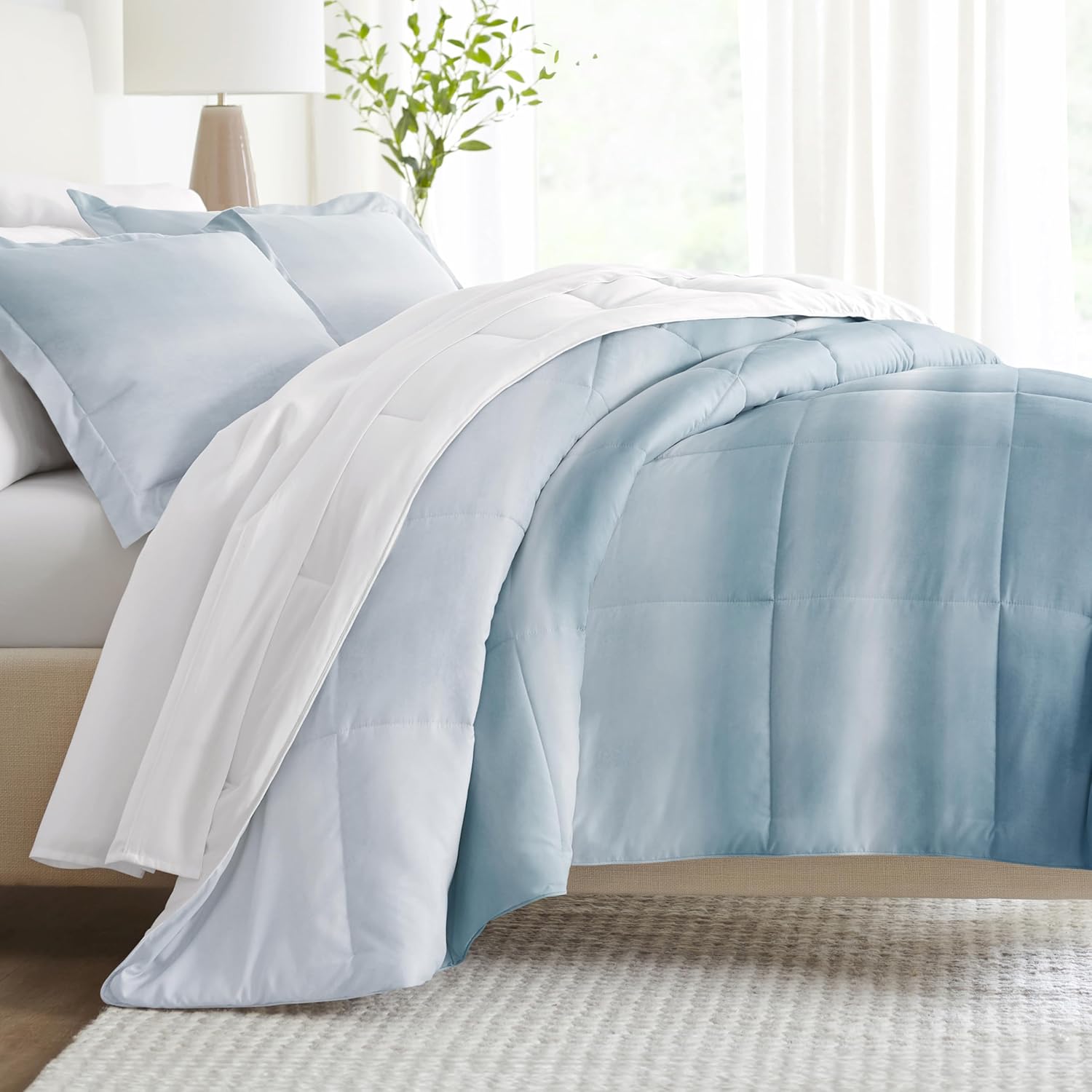 Linen Market Reversible Queen Size Comforter Set (3 Piece) - Soft and Lightweight Down Alternative Comforter Queen Set - This Includes Your Queen Comforter and 2 Pillow Shams