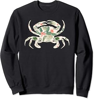 Crab Flower Girl Print Floral Decapod Hawaiian Women Gift Sweatshirt