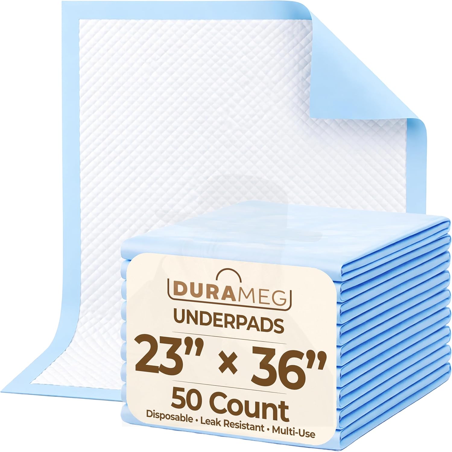 Disposable Blue Puppy Pads -23" X 36" [50 Pack] Pee Pads for Dogs, Hospital Grade Dog Pads, Ideal for Training and Travel, Togo Underpads for Puppies, Adults, and Pets