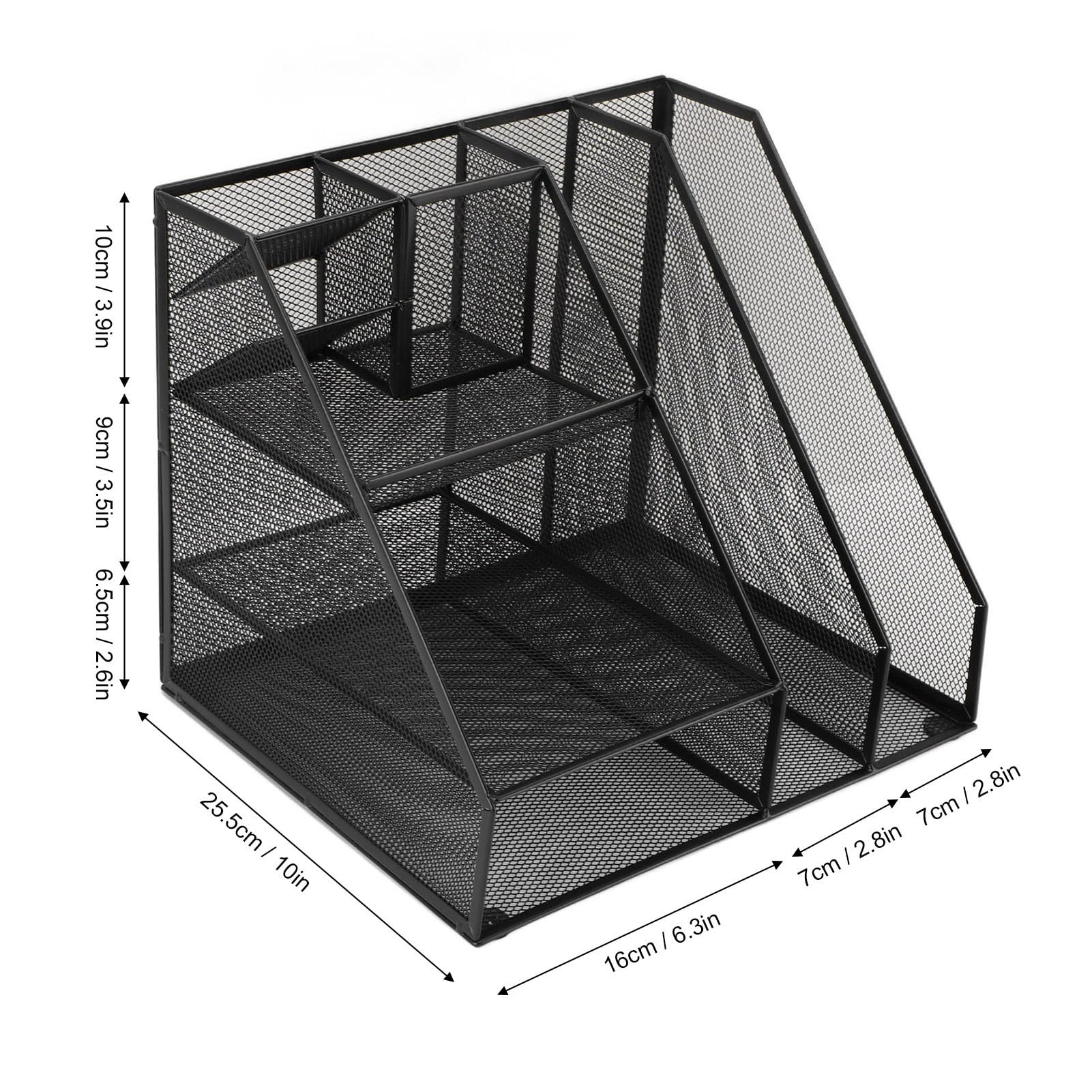 Jeffergarden Organizer da Scrivania in Rete Nera, Organizer da Scrivania in Metallo con Portapenne, Ideale per Casa e scuola.