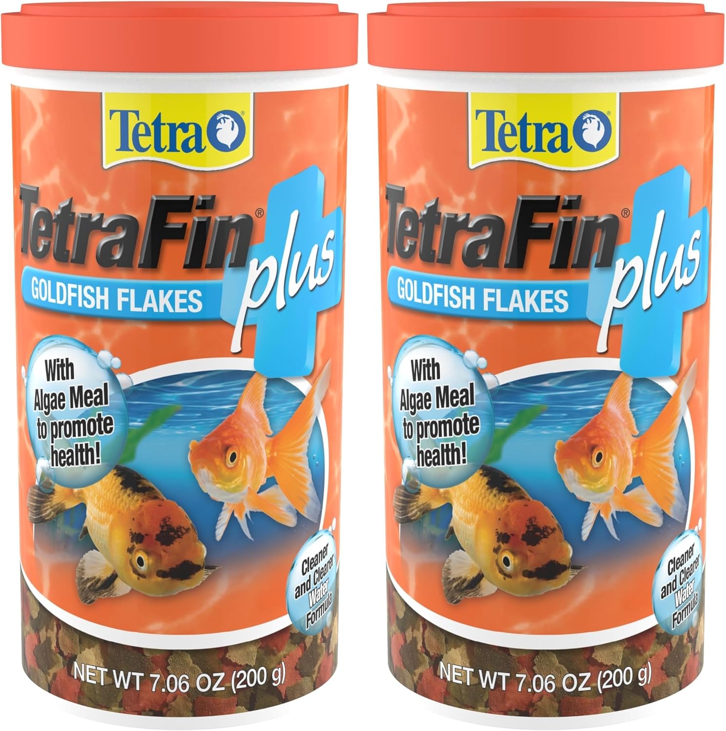TetraFin Plus Goldfish Flakes 7.06 Ounces,Balanced Diet,with Algae to Promote Health,(Pack of 2)