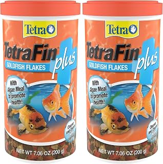 TetraFin Plus Goldfish Flakes 7.06 Ounces,Balanced Diet,with Algae to Promote Health,(Pack of 2)