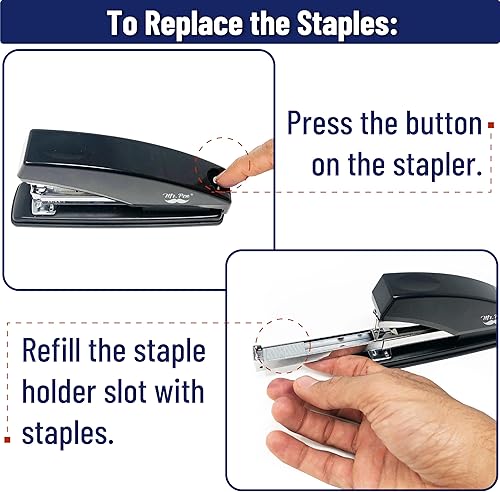 Vista 4 de Mr. Pen Grapadora resistente, capacidad de 60 hojas, 3600 grapas