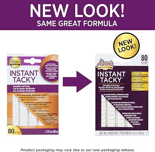 Miniatura 7 de Aleene's Instant Tcky - Masilla reutilizable para manualidades, pósteres colgantes, decoraciones, reparaciones en el hogar, fácil de usar,