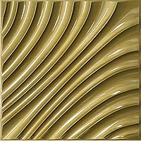 Vista 1 de STICKGOO Paneles de pared con diseño ondulado para decoración de pared interior, paneles 3D texturizados de PVC dorado cepillado profundo, paneles
