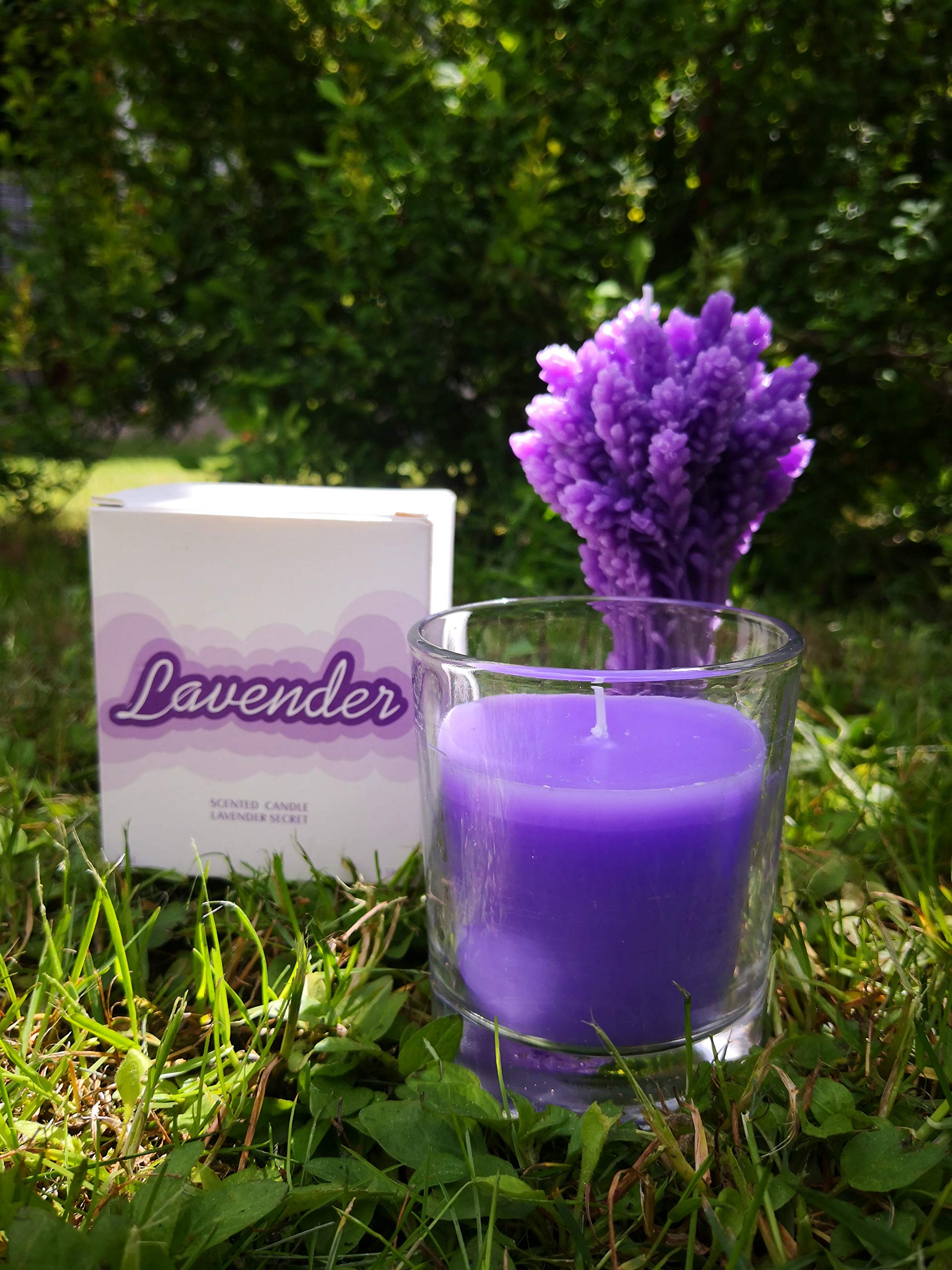 HGD Vaso votivo "Lavanda" grande, cera, color morado