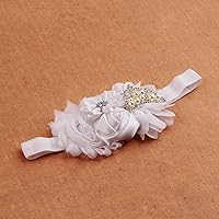 Vista 2 de Nishine Diadema elástica para bautizo y niñas pequeñas (niños, color blanco/marfil)