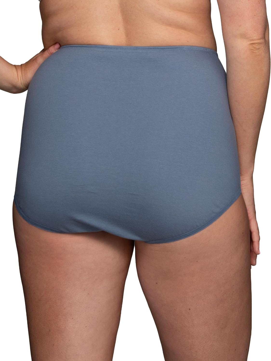 Vanity Fair Women's High Waisted Underwear, Full Coverage Ladies Panties, Perfectly Yours Briefs, Cotton - Steele Blue/Cashmere/Glacier White, 7 - Image 4
