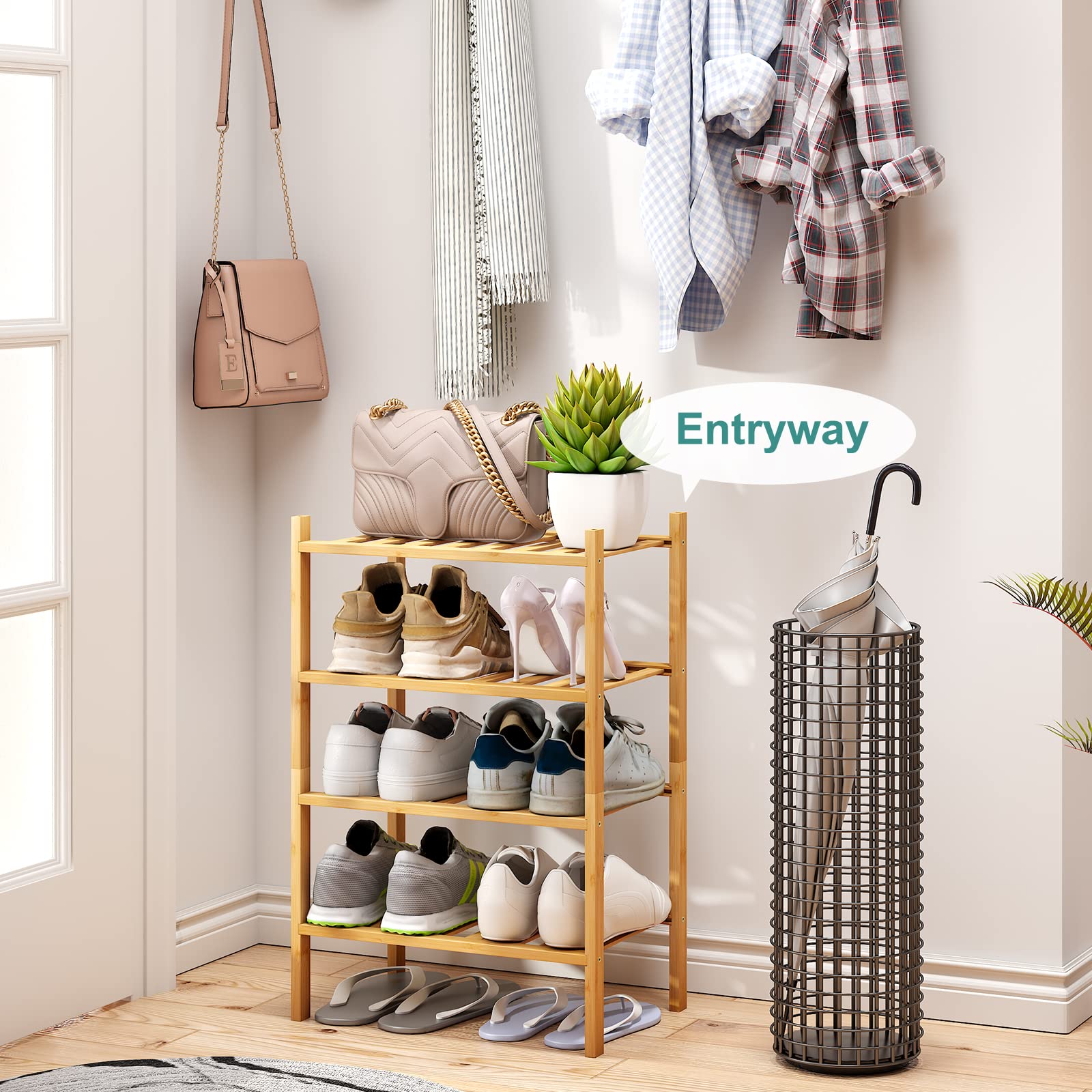 Snapklik.com : Viewcare Small Shoe Rack, 4-Tier Rack For Entryway ...