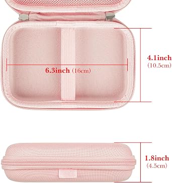 Linkidea Handheld Game Console Carrying Case, Shockproof Travel Storage Organizer Compatible with Mini Game Player Box for Charging Cable, EarPods, Batteries and Accessories (Pink)