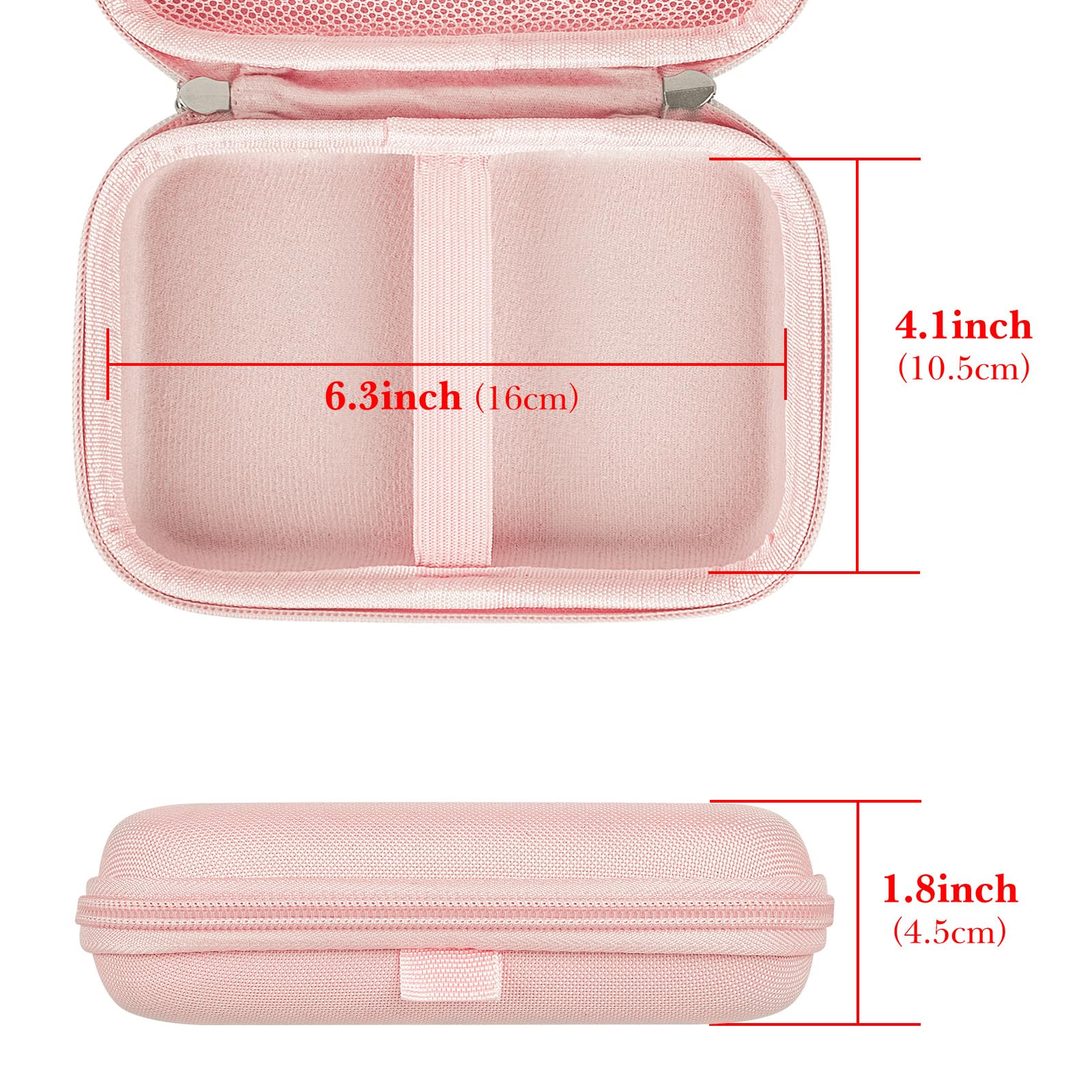 Linkidea Funda para consola videojuegos de mano, organizador de viaje resistente a golpes, compatible con la caja del mini reproductor de juegos para cable carga, EarPods, baterías y accesorios (Rosa)