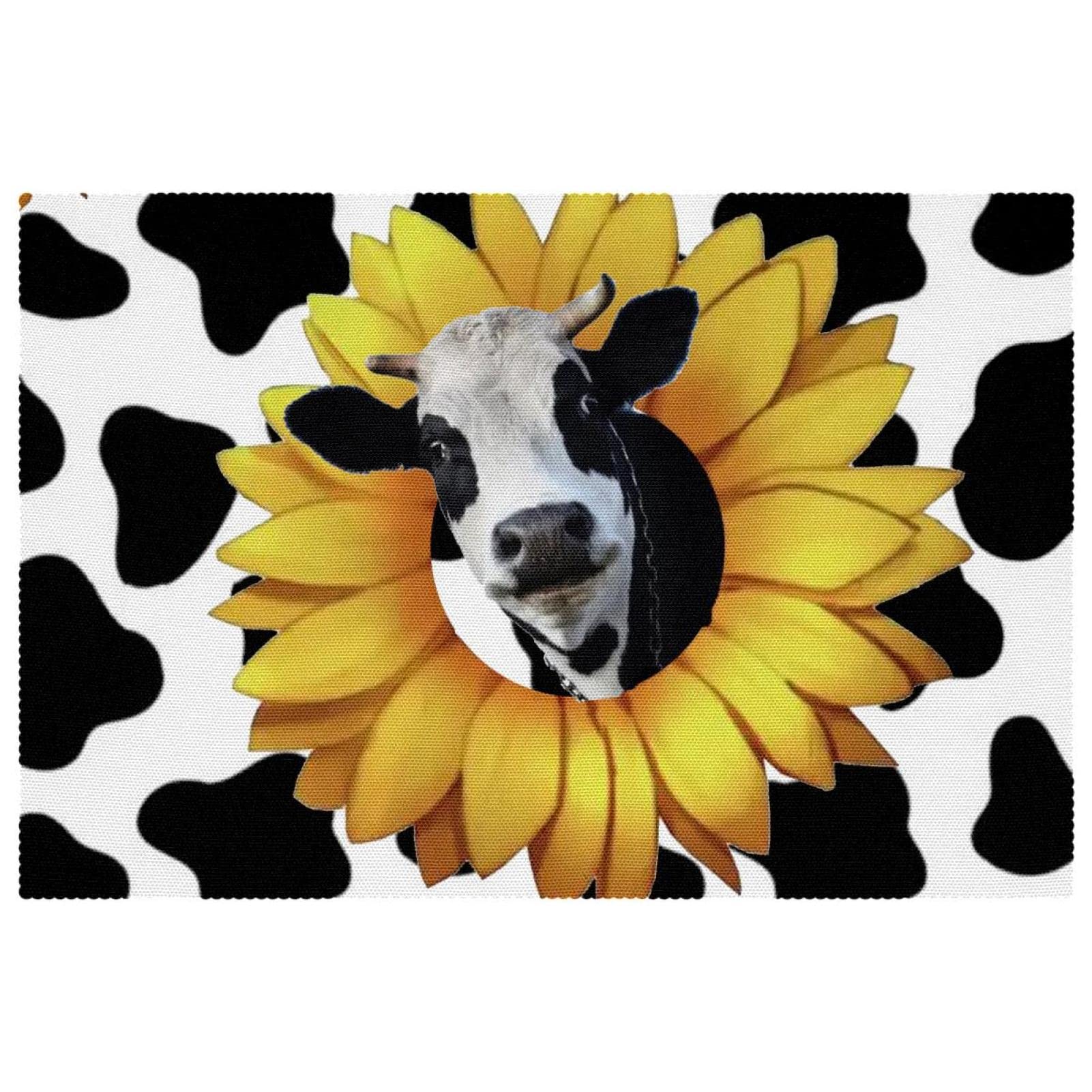 Set de table vache pour repas de famille lot de 6 protections lavables ambiance campagne chic