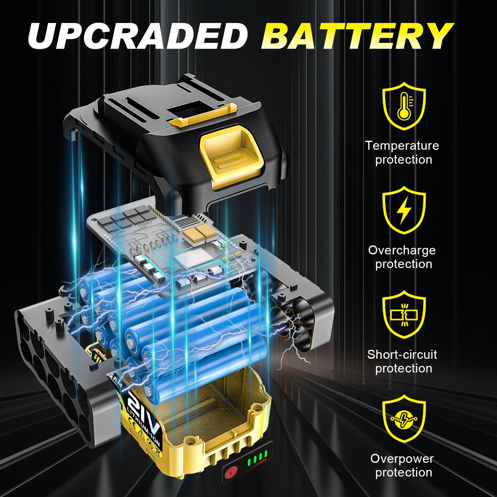 Sierra de Cadena Mini 8 Pulgadas Inalámbrica 4 en 1 Motor Sin Escobillas Vástago Telescópico 4,2m 2×4,0Ah Baterías