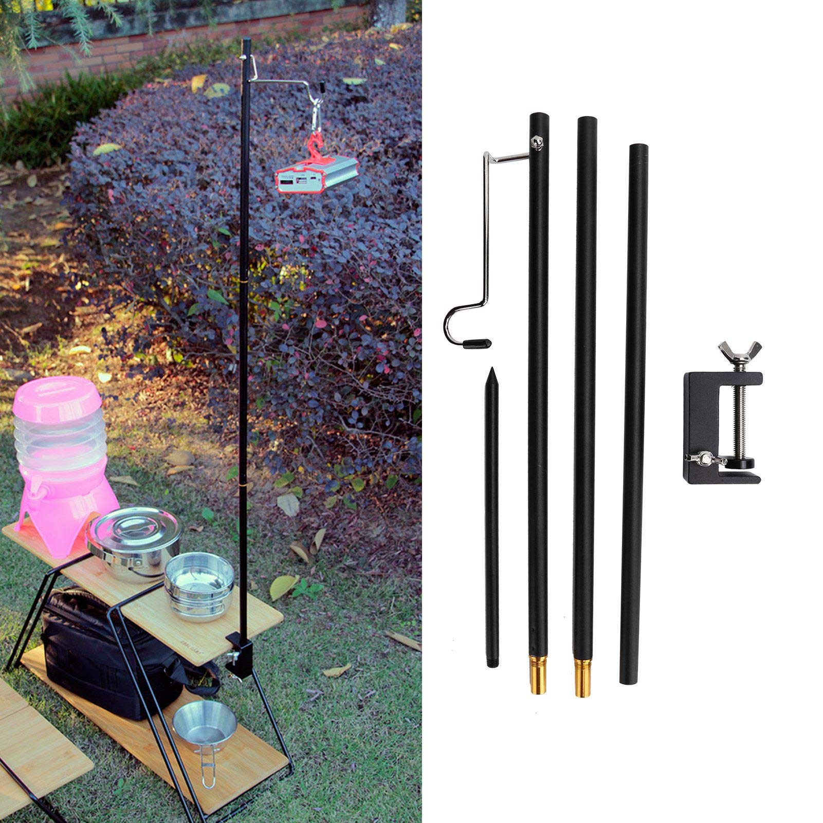 Support De Lampe Pliable Pour Camping - Poteau Télescopique - Alu - Pêche, Randonnée
