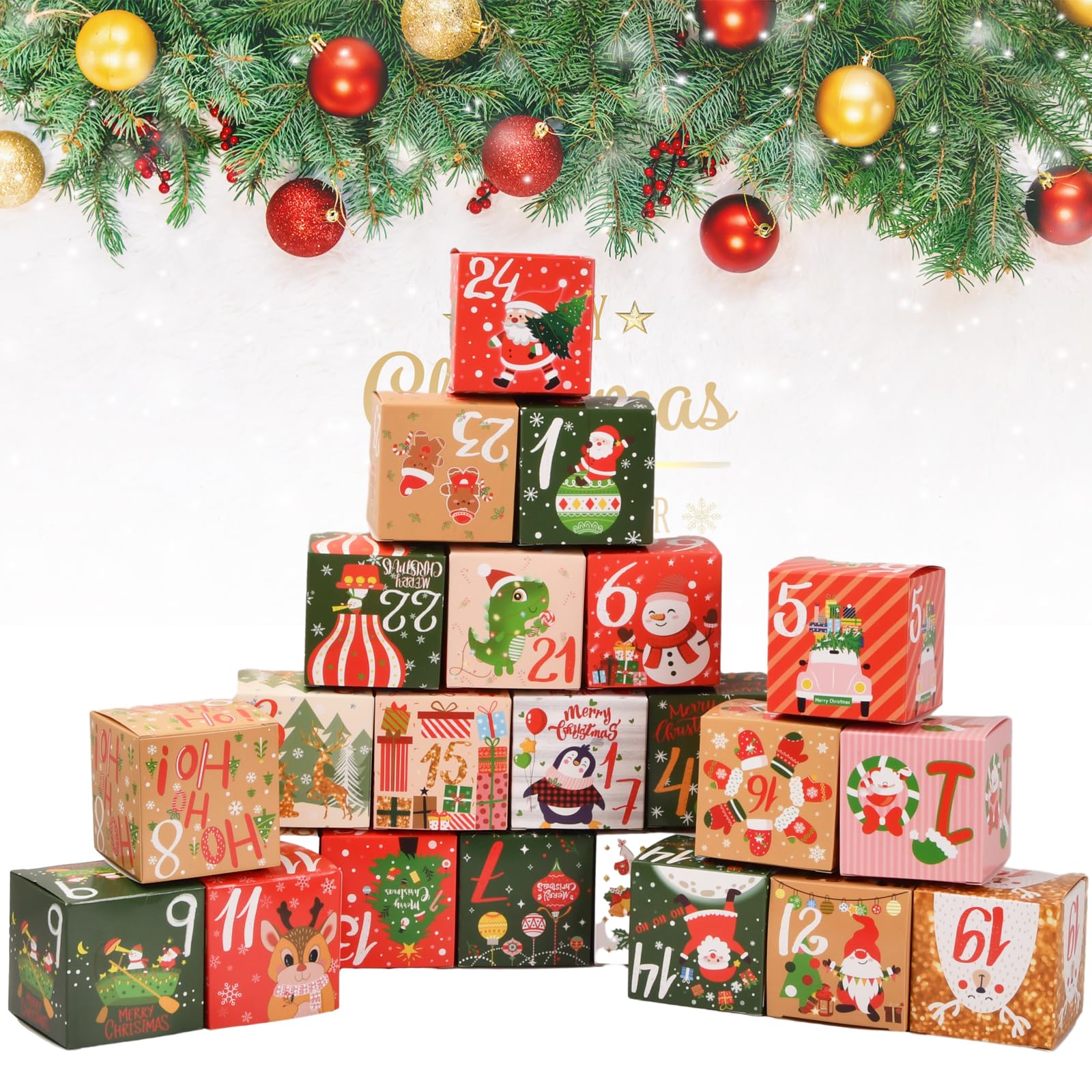 24Pcs Scatole Calendario dell'avvento, Calendario dell'Avvento da Riempire,  Calendari dell'avvento Fai da Te, Scatole Regalo di Natale Sacchettini di  Carta Kraft per Caramelle Cioccolatini Biscotti : : Casa e cucina