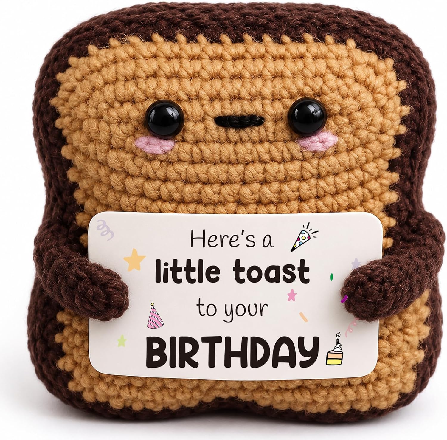 A Little Birthday Toast to You Birthday Gifts for Women Men Sister Best Friend Funny Crochet Toast Birthday Gift for Her Him Ideas Card