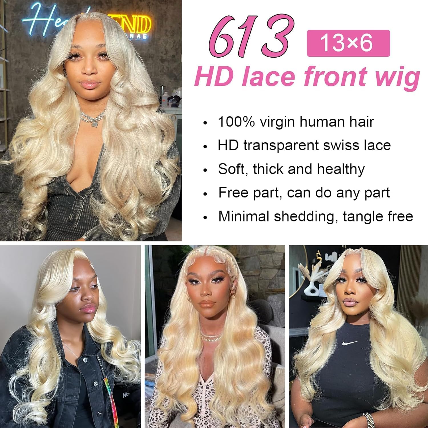 Honey Blonde Wig Human Hair Body Wave Wig 210% Density 613 Colored 13x6 HD Lace Frontal Wigs Human Hair Pre Plucked With Baby Hair Glueless Wigs for Women